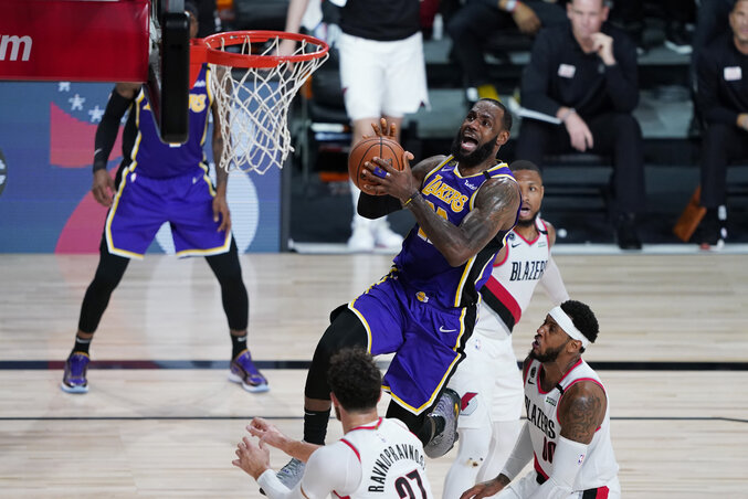 A Lakers sikerének egyik kovácsa, LeBron James akcióban (Fotó: Beta/AP) A Lakers sikerének egyik kovácsa, LeBron James akcióban (Fotó: Beta/AP)