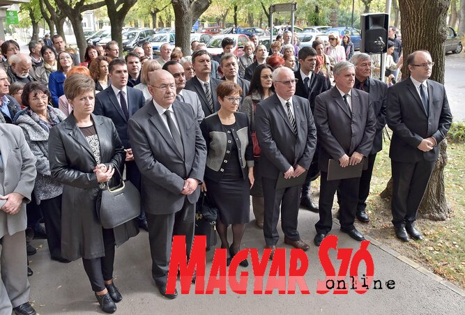 A szobor leleplezése alkalmából szervezett ünnepség résztvevői (Gergely Árpád felvétele) A szobor leleplezése alkalmából szervezett ünnepség résztvevői (Gergely Árpád felvétele)