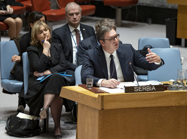 Aleksandar Vučić: Nehéz elfogadni, hogy a XXI. században valaki meggátolja a szabad áruforgalmat (Fotó: Beta/AP) Aleksandar Vučić: Nehéz elfogadni, hogy a XXI. században valaki meggátolja a szabad áruforgalmat (Fotó: Beta/AP)
