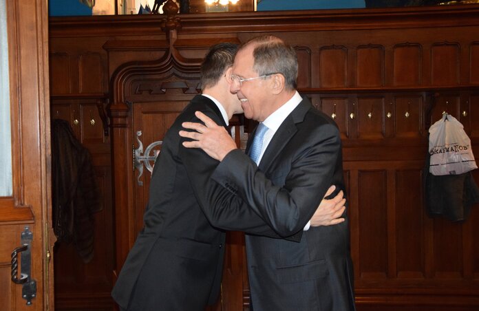 Szijjártó Péter és Szergej Lavrov mint régi ismerősök (Fotó: MTI)