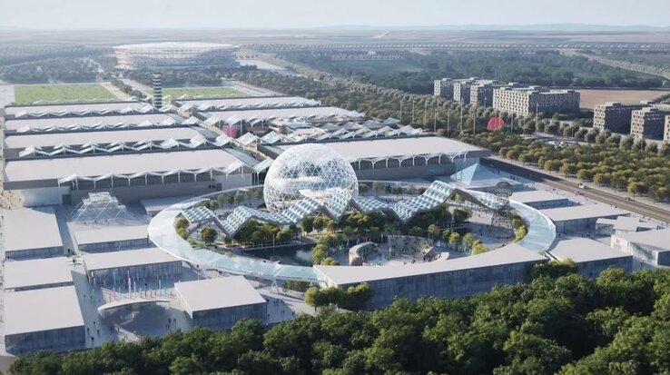 A belgrádi Expo2027 épületegyüttesének látványterve (A Pénzügyminisztérium felvételei) A belgrádi Expo2027 épületegyüttesének látványterve (A Pénzügyminisztérium felvételei)