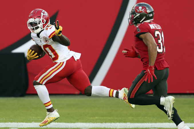 Tyreek Hill három bravúros touchdownt szerzett (Fotó: Beta/AP) Tyreek Hill három bravúros touchdownt szerzett (Fotó: Beta/AP)