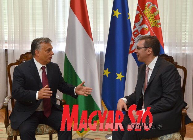 Orbán Viktor és Aleksandar Vučić egy korábbi találkozón (Fotó: Ótos András archív) Orbán Viktor és Aleksandar Vučić egy korábbi találkozón (Fotó: Ótos András archív)