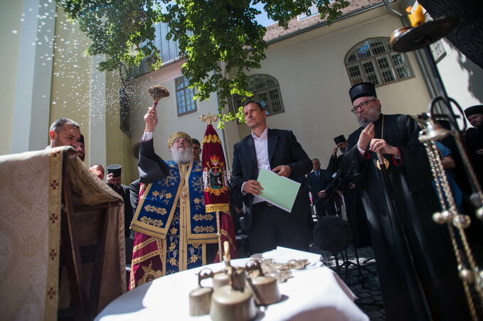 Irinej pátriárka felszenteli a Szerb Egyházi Múzeum új épületét (Fotó:MTI) Irinej pátriárka felszenteli a Szerb Egyházi Múzeum új épületét (Fotó:MTI)