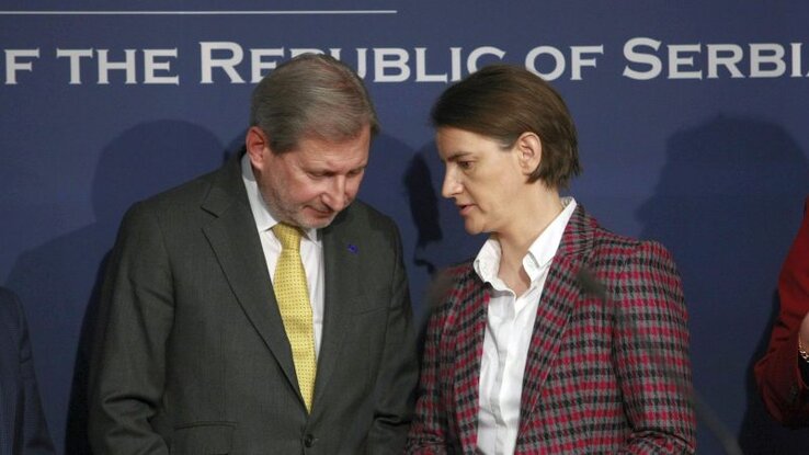 Johannes Hahn és Ana Brnabić (Fotó: BETA/MILOS MISKOV/DS) Johannes Hahn és Ana Brnabić (Fotó: BETA/MILOS MISKOV/DS)