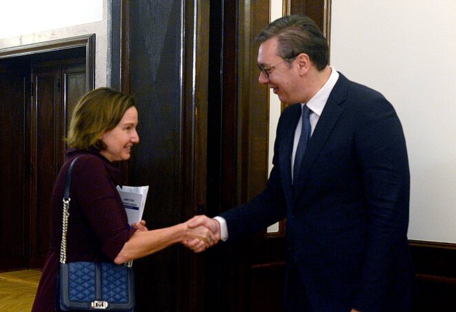 Linda Van Gelder és Aleksandar Vučić (Fotó: Beta) Linda Van Gelder és Aleksandar Vučić (Fotó: Beta)