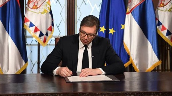 Aleksandar Vučić az idei választások kiírásakor (Fotó: Beta) Aleksandar Vučić az idei választások kiírásakor (Fotó: Beta)