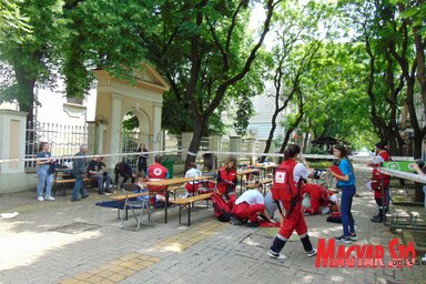 A mai rendezvényen a Vöröskereszt községi szervezetének munkájával is megismerkedhetnek a résztvevők (Fotó: Vidács Hajnalka)