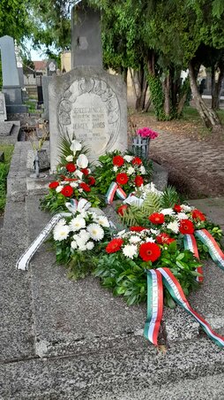 Az akadémikus író tisztelői elhelyezték az emlékezés virágait a síremléken Az akadémikus író tisztelői elhelyezték az emlékezés virágait a síremléken