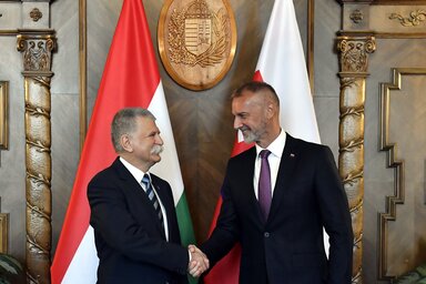 Kövér László az Országházban fogadta Richard Rašit (Fotó: MTI/Soós Lajos)