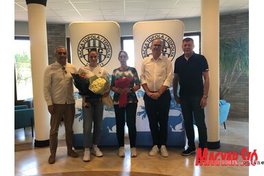 A fotón balról jobbra: Edin Zuković szövetségi kapitány, Világos Adriana, Világos Györgyi, Zsemberi János és Slobodan Branković (Erős Kincses Krisztina felvétele)