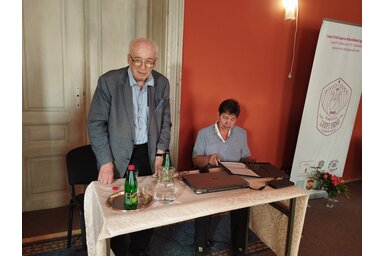 Szarvas István és Miklenovics Aranka a könyvbemutatón (Lukács Melinda felvétele)