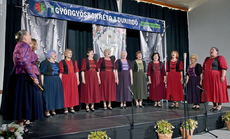 A topolyai Kodály Zoltán Magyar Művelődési Központ Kaláris asszonykórusa moholi dalokat énekelt (Gergely Árpád felvétele) A topolyai Kodály Zoltán Magyar Művelődési Központ Kaláris asszonykórusa moholi dalokat énekelt (Gergely Árpád felvétele)