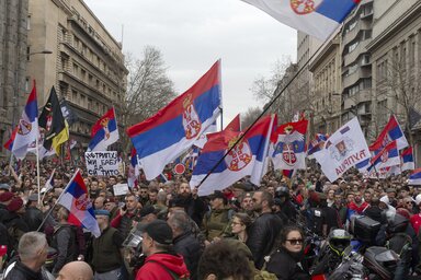 Korábbi felvétel az egyik belgrádi tüntetésről/Beta/AP