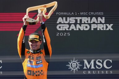 Lando Norris megérdemelten ünnepelt Spielbergben (Fotó: Beta/AP)