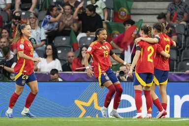 Vicky López a hetedik percben kettőre növelte a spanyol előnyt (Fotó: Beta/AP)