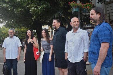 A 44. Terra Szimpózium résztvevői: Petar Barišić, Michala Julínyová, Milena Milosavljević, Anssi Taulu, Uroš Ušćebrka és Desmond Brett (Vidács Hajnalka felvétele)