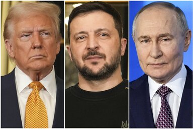 Ők tehetnek a legtöbbet a béke érdekében – Trump, Zelenszkij, Putyin (Fotó: AP via Beta)