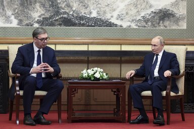 Aleksandar Vučić és Vlagyimir Putyin találkozója Pekingben (Fotó: Beta)