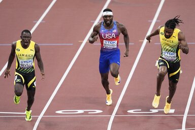 A fér 100 méteres sprint befutója (Fotó: Beta/AP)