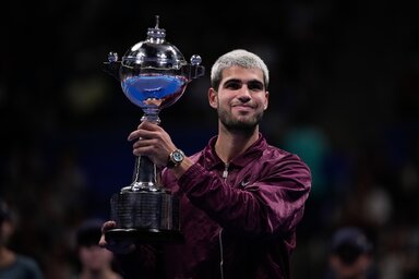 Carlos Alcaraz a tokiói tornagyőzelem után jelentette be, hogy nem indul Sanghajban (Fotó: Beta/AP)
