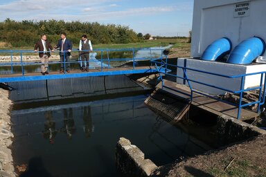 A battonyai szivattyútelepen (Fotó: MTI)