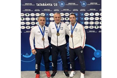 Milan Marić, Željko Jovišić és Nikola Jovanović (balról jobbra) (Fotó: facebook.com/WrestlingSRB)