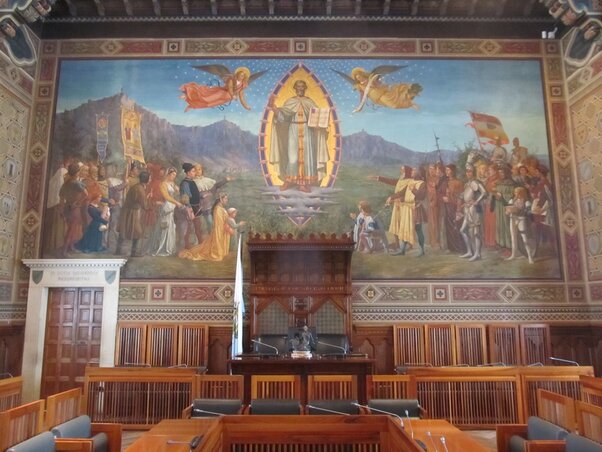 A parlament díszterme Szent Martinnal