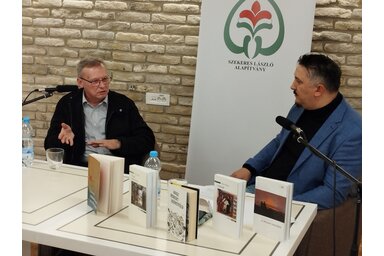 Hász Róbert és Sándor Zoltán a Szekeres László Alapítvány klubestjén /Fotó: Lukács Melinda