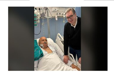Az államfő hősnek nevezte a férfit, és közölte, hogy a műtét sikeres volt (Fotó: Screenshot/Instagram/BuducnostSrbije)