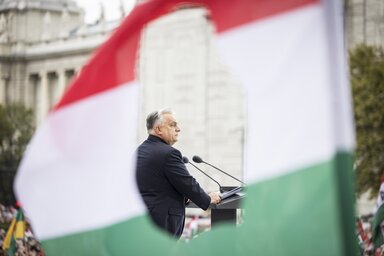 A magyar miniszterelnök szerint a Békemenet talán egész Európa legnagyobb nemzeti hazafias mozgalma (Fotó: MTI)