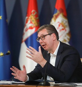 Vučić: az EU-tagság reális lehetőség 2030-ig, de akadály Koszovó. (Fotó: Beta/Miloš Miškov)