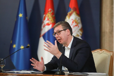 Vučić: az EU-tagság reális lehetőség 2030-ig, de akadály Koszovó. (Fotó: Beta/Miloš Miškov)