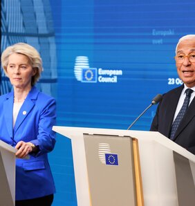 Ursula von der Leyen, az Európai Bizottság és António Costa, az Európai Tanács elnöke (Fotó: AP via Beta)