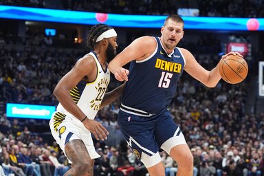 A Pacers sem tudta felvenni Nikola Jokić (labdával) ritmusát (Fotó: Beta/AP)