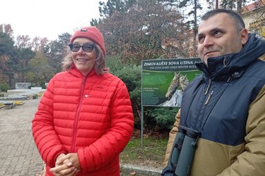 Pernille Dahler Kardel, a Dán Királyság belgrádi nagykövete és Milan Ružić, a Szerbiai Madártani és Madárvédelmi Egyesület ügyvezető igazgatója (Fotó: Vidács Hajnalka)