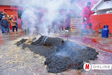 Hagyományos disznópörköléssel indult a nap (Gergely Árpád felvétele)
