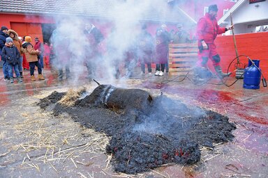 Hagyományos disznópörköléssel indult a nap (Gergely Árpád felvétele)