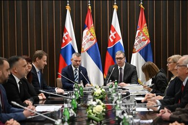 Vučić a Pellegrinivel közös nyilatkozatában kijelentette, hogy Szerbia mindent megtesz a szlovák közösség támogatásáért (Fotó: Screenshot/buducnostsrbijeav/Instagram)