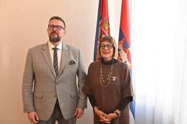 Újvidéken tartott munkamegbeszélést Juhász Bálint, a tartományi képviselőház elnöke és Maja Gojković, a tartományi kormány elnöke (Fotó: Tartományi képviselőház)