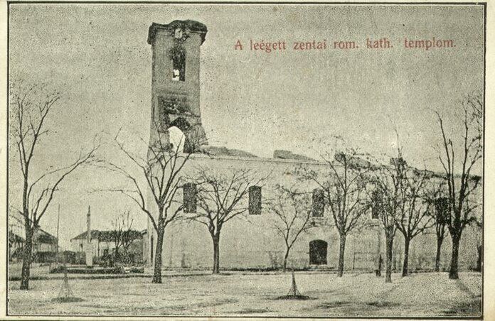 Az 1770-ben épült Szent István-templom 1911-ben égett le (Fotó: Thurzó Lajos Közművelődési Központ)