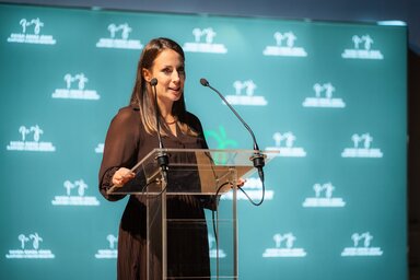 Potápi Katalin Zsuzsanna az alapítvány decemberi rendezvényén (Facebook/Potápi Árpád János Alapítvány)