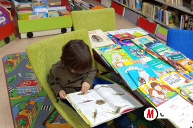 Ha valaki nem szereti a hideget, bent kell megtalálni az örömforrást – a képen az óbecsei könyvtárban történt „vendégszereplésünk” látható