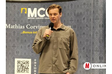 Varga Csaba erdélyi hegymászó Zentán (Horváth Zsolt felvétele)