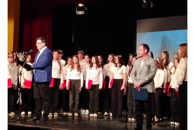 Veselin Martinović igazgató és Sós Rudolf tanár mondott köszöntőt az ünnepségen (Fotó: Tóth Péter)