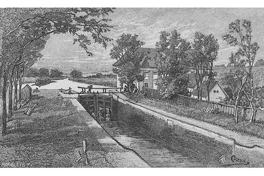 A Ferenc-csatorna angol módra megépített és a kortársak szerint legszebb szekrényzsilipje Újverbász mellett/Fotó: https://mnl.gov.hu/