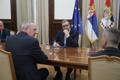 Aleksandar Vučić az Orosz Párt képviselőivel egyeztet (Fotó: Beta)