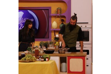 Dániel a Praktična žena című televíziós műsorban népszerűsítette a GastroFestet (Fotó: GastroFest archívuma)