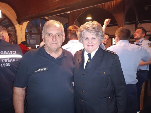 Zorica Rankov és Sindrity József, a Topolya–Kishegyes és Szabadka Község Önkéntes Tűzoltó Szövetség elnökei