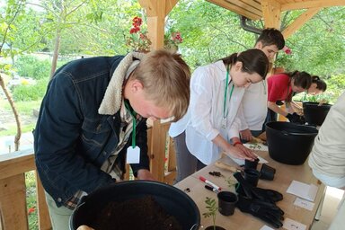 A kertészek gyakorlati feladatokban is versenyeztek (Fotó: Testvériség Általános és Középiskola)